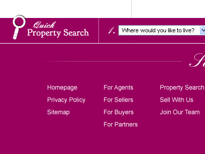 Quick Property Search footer search website