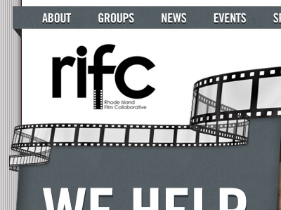 RIFC navigation black navigation website white