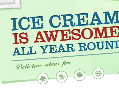 Ice Cream Is Awesome green ice cream red website