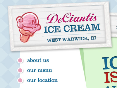 Deciantis Ice Cream blue ice cream logo website