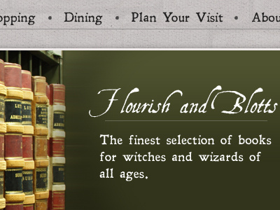 Flourish And Blotts billboard message harry potter nav website