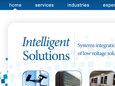Intelligent Solutions blue main message website