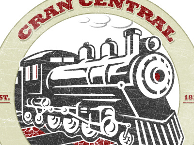 Cran Central Station illustration logo red