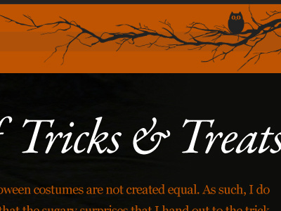 Tricks And Treats black blog halloween orange website