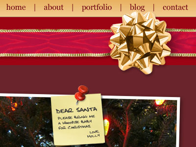 Dear Santa art directed blog christmas gold red website
