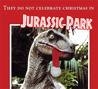 Jurassic Park Christmas christmas dinosaur print red