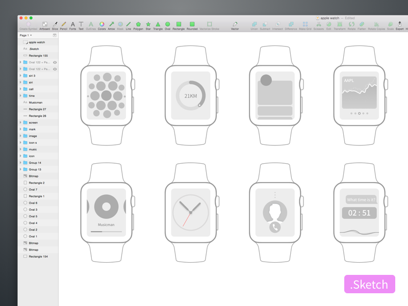 Casio Apple Watch - Sketch File | DesignerMill