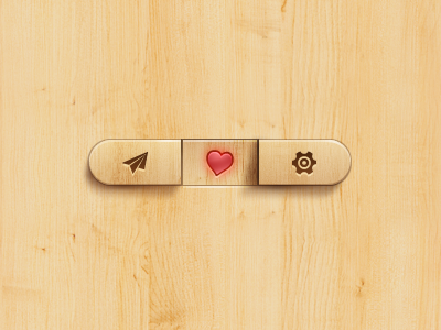 Wooden button button icon like suskey wood