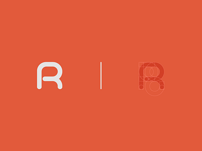 R Letter letter study logo grid r red