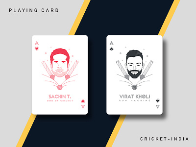 Playing Card CRICKET INDIA Concept bcci card cricket design kohli playing sachin tendulkar virat