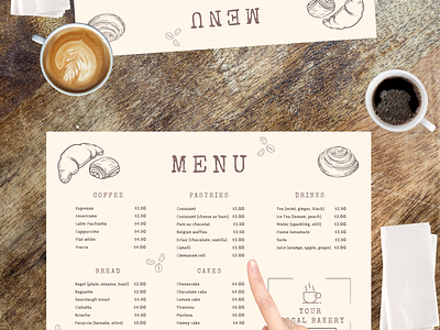 Canva Template for minimalistic Bakery menu |  A3 size