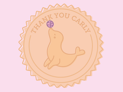 Thank you for your seal of approval animal animal icons icons illustration seal