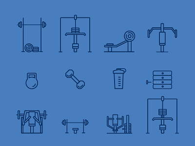 Gym Equipment Icons app design gym gym icons icon design iconography icons illustration ui workout workout app