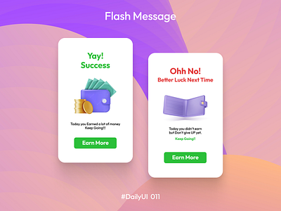 Daily UI 011 Flash Message 3d challenge dailyui design flashmessage graphic design illustration ui ux vector