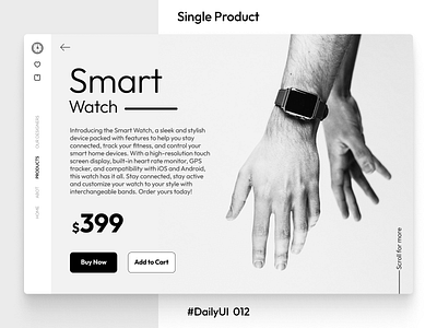 Daily UI 012 Single Product page challenge dailyui design graphic design illustration landinngpage product ui ux watch