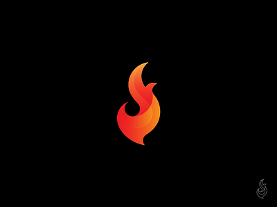 f+s+flame f fire firestarter flame gradient logo monogram s