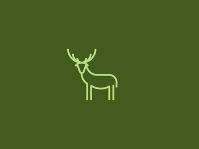 deer camping deer line art logo design nature simple