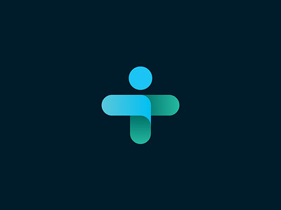 i+medic (connection: patient - doctor) aqua cyan letter i logo design medic medical modern patient and doctor simple