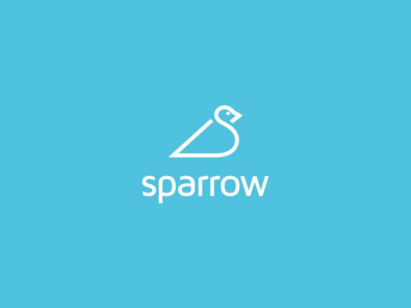 s+sparrow paperwork brand company pictorial letters sparrow bird monogram simple modern logo-design logo
