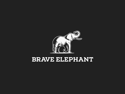 Brave Elephant animal barista bold brand branding brave classic dribbble elephant illustration logo logo design logotype mark modern retro vector