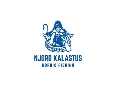 Njord+Fishing boat fishing fishing rod god illustration logotype njord nordic mythology scandinavian sea wind