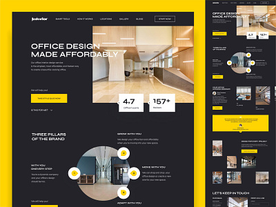 Lending page for the interior design company. design lending site typography ui ux web