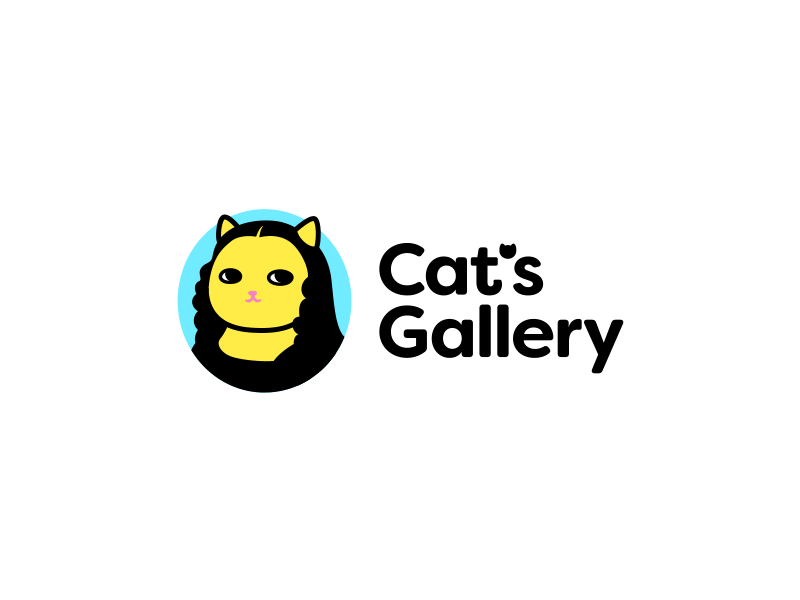 Cat's Gallery branding cat character cute design gallery illustration logo logotype mascot