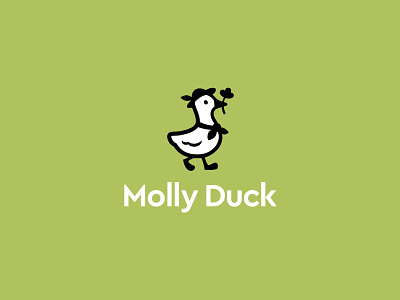 Molly Duck bird branding character cute design duck duck logo flower illustration logo logotype mascot