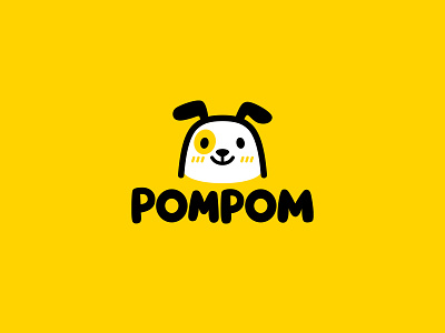 Pompom branding character cute design dog logo logotype mascot pet puppy shop vet