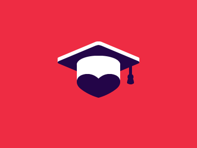 The Love Academy academy graduation hat heart icon logo love