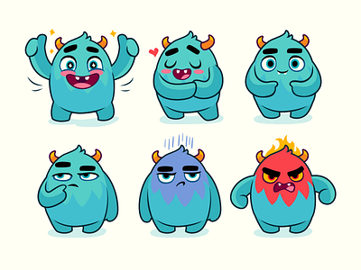 Monster emoji angry character emoji happy monster stickers