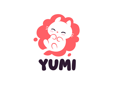 Yumi animal character cute branding mark mascot cat cat logo character cute kitten logo