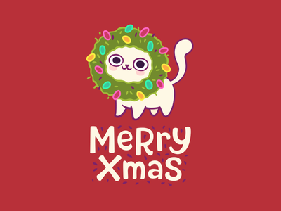 Merry Christmas! cat christmas cute holiday logo merry xmas