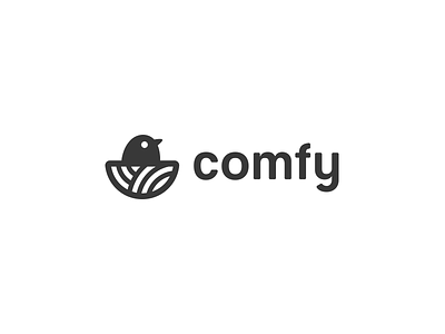 Comfy appartment bird comfortable icon logo logotype nest rent