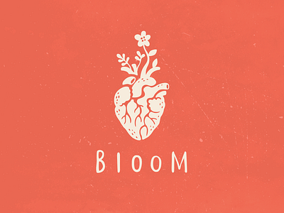 Bloom bloom concept flower heart logo love mark valentine