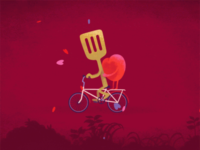 Valentine animation bicycle bike bloom cycling flower heart love romance valentine valentines day