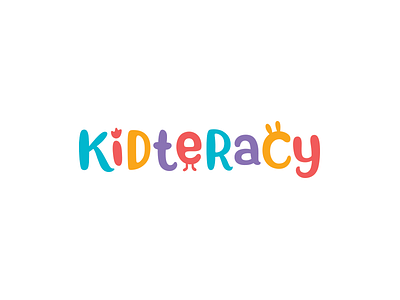 Kidteracy book books children color kids letters literature logo logotype publisher typography