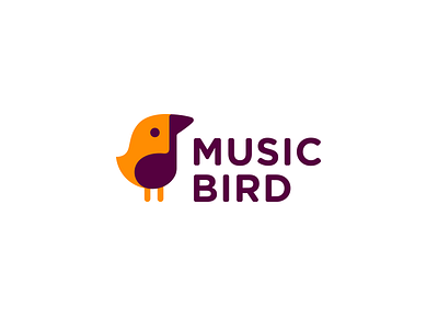 Music Bird bird cute key logo logotype music note simple