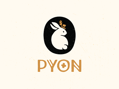 Pyon animal bunny cute hat logo logotype rabbit