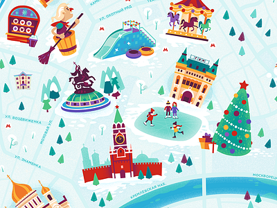 Journey To Christmas celebration christmas fairy tales icon illustration infographic map moscow new year tree