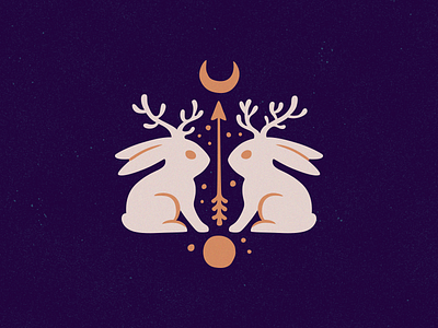 Legends of the North bunny emblem jackalope jackrabbit legends logo logotype moon mystic myth north