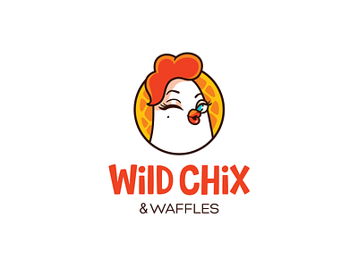 Wild Chix character chicken chix cute illustration logo logotype mascot monroe restaurant sexy waffles