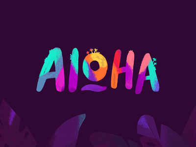Aloha aloha cartoon character color game hawaii island lettering logo mascot tiki