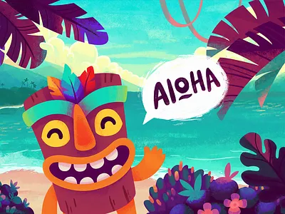 Aloha Tiki aloha charcter design game hawaii illustrations island mascot tiki