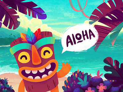 Aloha Tiki aloha charcter design game hawaii illustrations island mascot tiki