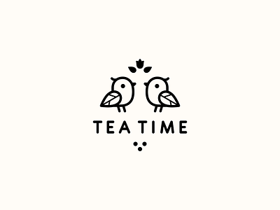 Tea Time bird bird illustration bird logo brand branding cute icon identity branding logo logotype tea
