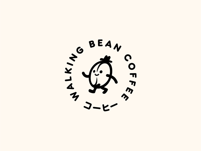 Walking Bean animated bean character coffee cute gif icon illustration logo logotype mascot walking
