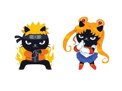 Aiwanju Stickers anime cat cat illustration character illustration illustrator stickers