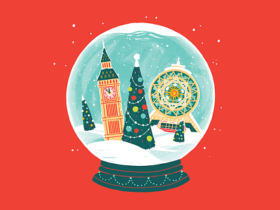 Christmas Card alem ashgabat bigben christmas christmas card christmas tree illustration london new year snowball turkmenistan