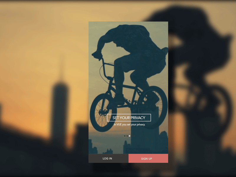 Walkthrough Experience for VUE appdesign bike screens slowmo ui ux video vueapp walkthrough